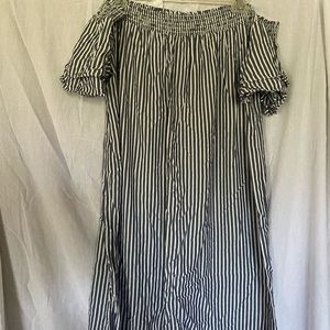 Old Navy Striped Off-The-Shoulder Dress